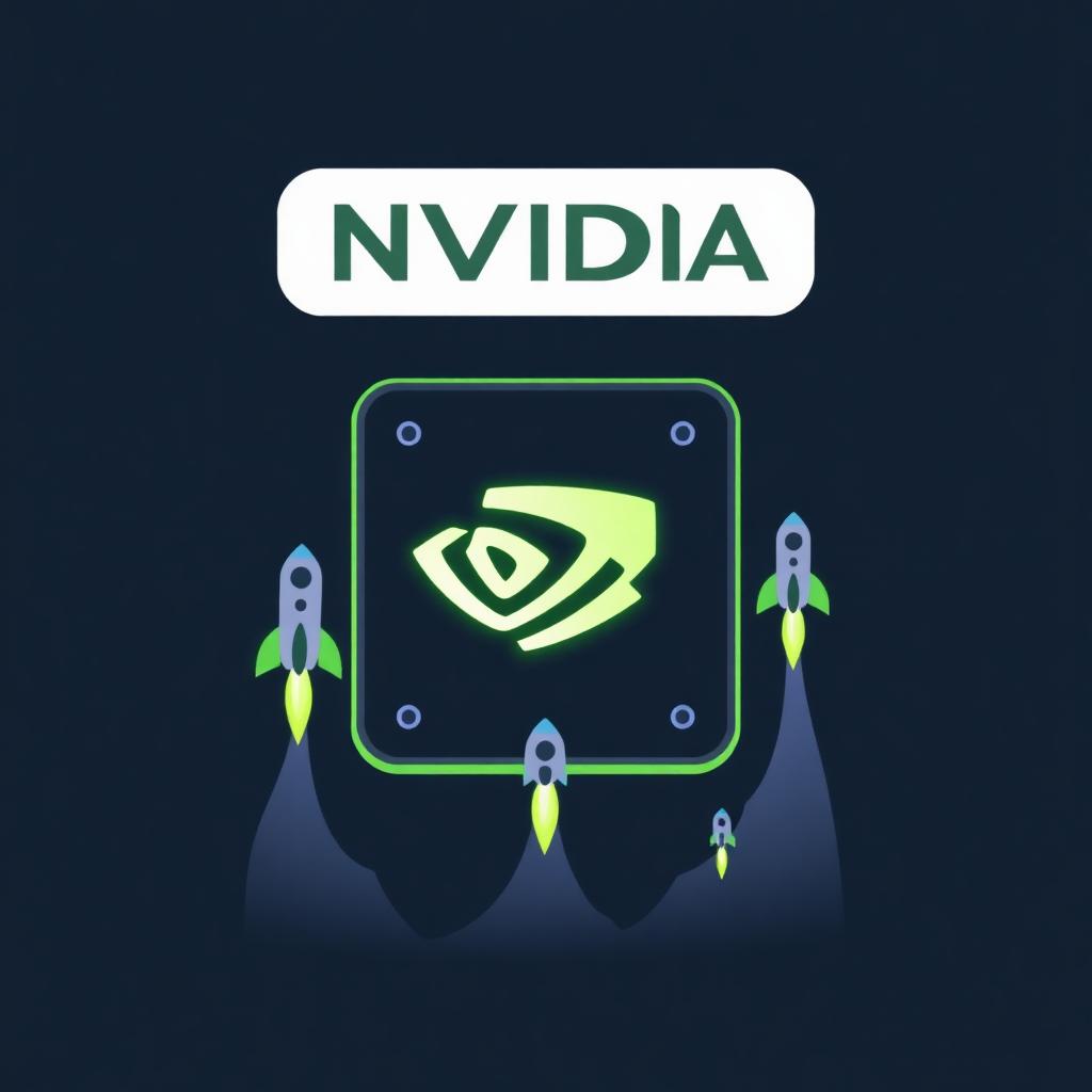 NVIDIA chip with penny-stock rockets launching upward — AI penny stocks that move with NVDA